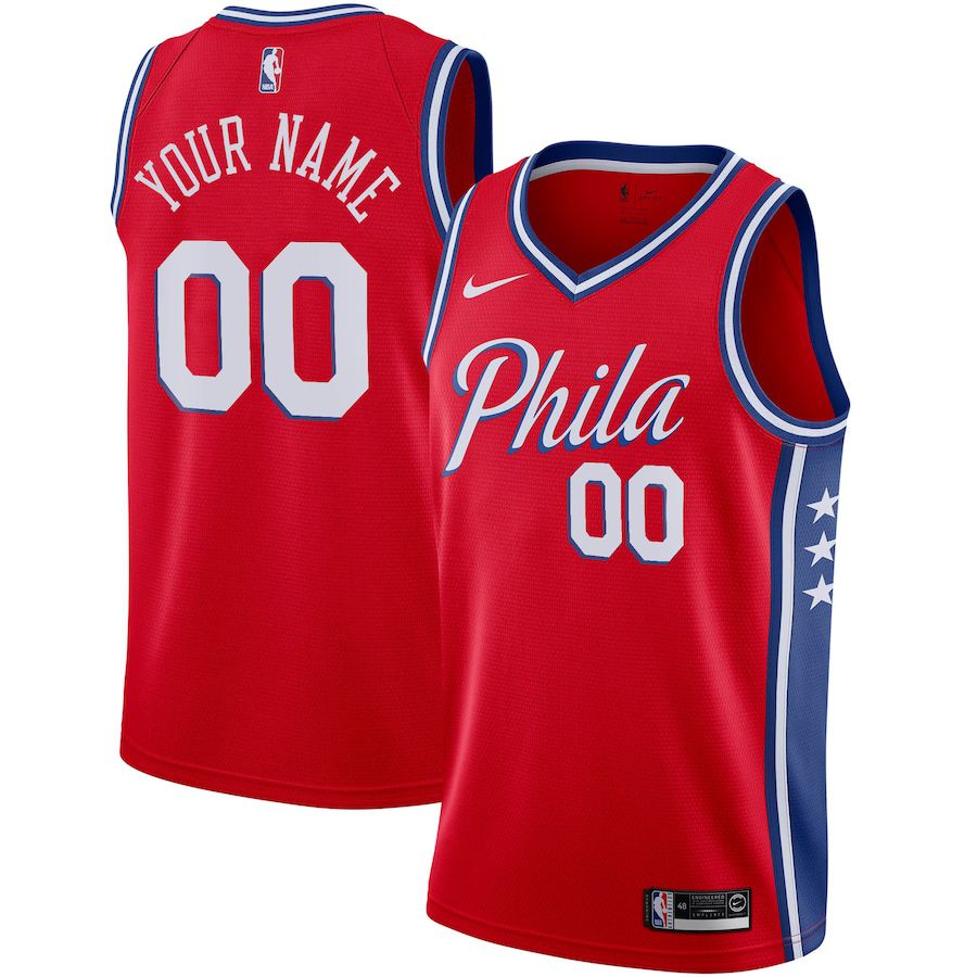 Men Philadelphia 76ers Nike Red Custom Swingman NBA Jersey